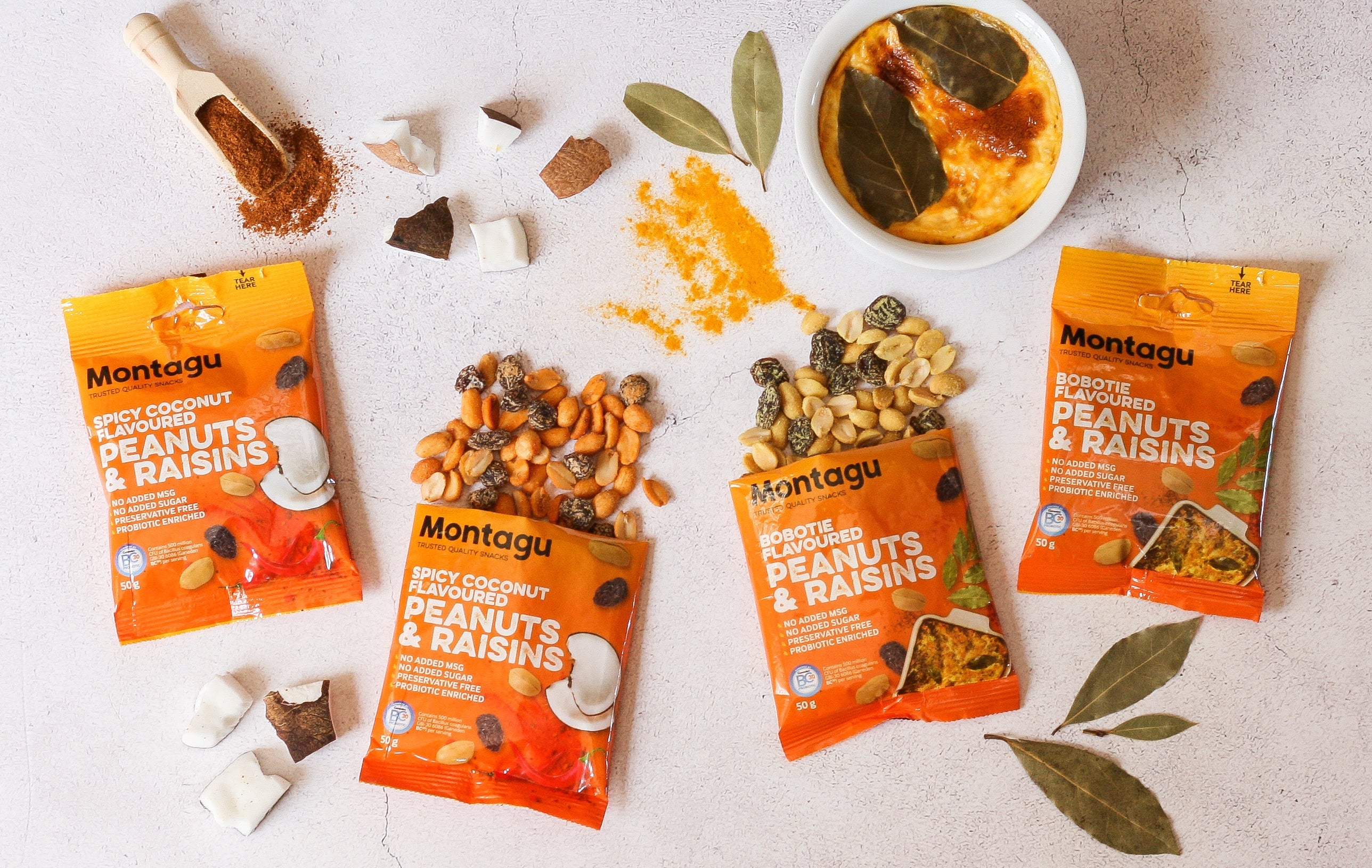 Montagu: Roasted Peanuts & Raisins Mix – Bobotie Flavoured 50g